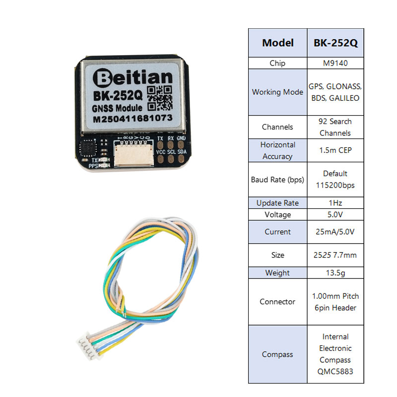 Drone Gps Module - Beitian BK-252Q GPS GNSS Modülü QMC5883