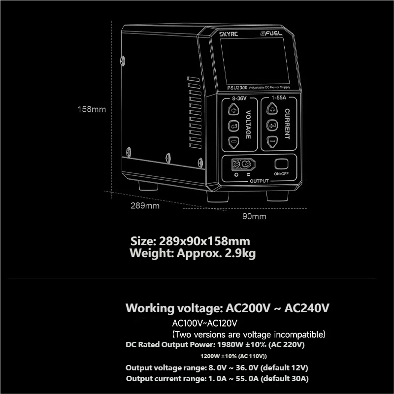 SKYRC PSU2000 1980W Ayarlanabi - Drone Battery incelemesi ve fiyatı